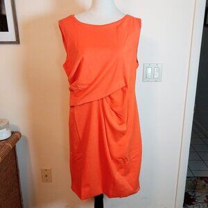 MISSLOOK SIZE 3XL SLEEVELESS  DRAPED ORANGE ABOVE THE KNEE CASUAL DRESS